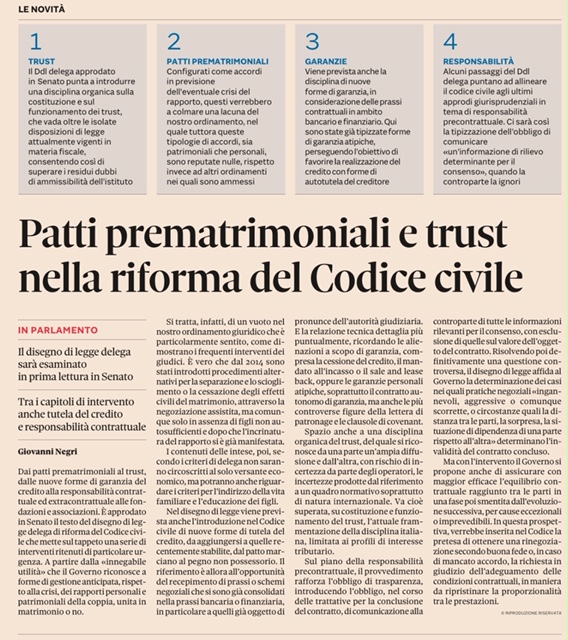 Trust & Accordi PreMatrimoniali entrano in Famiglia